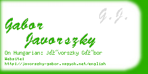 gabor javorszky business card